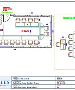Professional office cubicle layout floor plan CS-2656 by Cubicles.shop