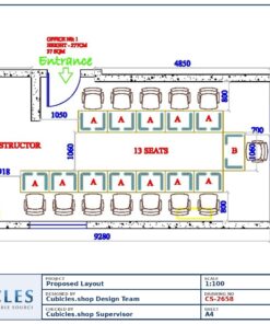 Professional office cubicle layout floor plan CS-2658 by Cubicles.shop