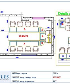 Professional office cubicle layout floor plan CS-2662 by Cubicles.shop