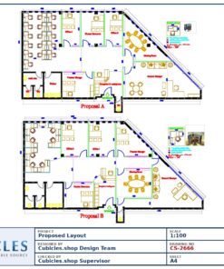 Professional office cubicle layout floor plan CS-2666 by Cubicles.shop