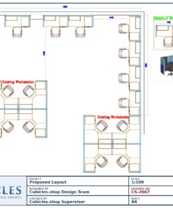 Professional office cubicle layout floor plan CS-2667 by Cubicles.shop
