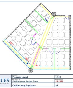 Professional office cubicle layout floor plan CS-2668 by Cubicles.shop