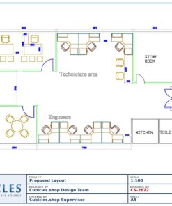 Professional office cubicle layout floor plan CS-2672 by Cubicles.shop