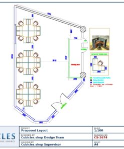 Professional office cubicle layout floor plan CS-2674 by Cubicles.shop