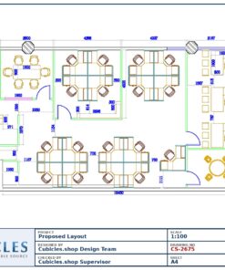 Professional office cubicle layout floor plan CS-2675 by Cubicles.shop