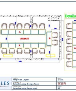 Professional office cubicle layout floor plan CS-2679 by Cubicles.shop