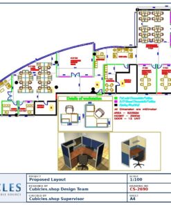 Professional office cubicle layout floor plan CS-2690 by Cubicles.shop