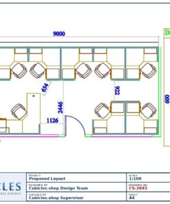 Professional office cubicle layout floor plan CS-2693 by Cubicles.shop