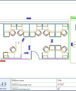 Professional office cubicle layout floor plan CS-2709 by Cubicles.shop