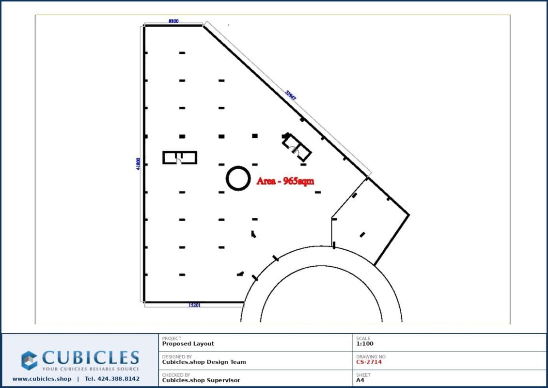Professional office cubicle layout floor plan CS-2714 by Cubicles.shop