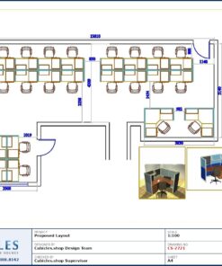 Professional office cubicle layout floor plan CS-2721 by Cubicles.shop