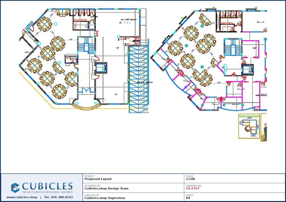 Professional office cubicle layout floor plan CS-2727 by Cubicles.shop