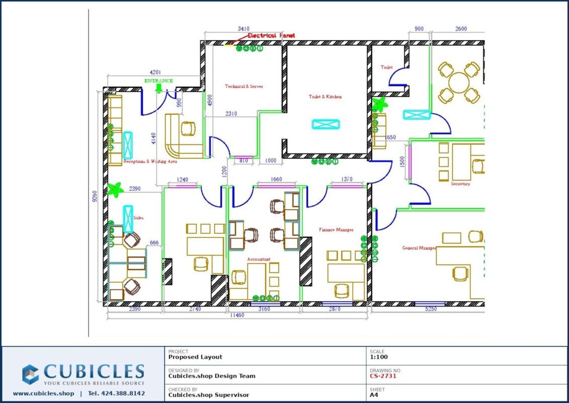 Professional office cubicle layout floor plan CS-2731 by Cubicles.shop