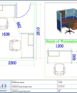 Professional office cubicle layout floor plan CS-2735 by Cubicles.shop