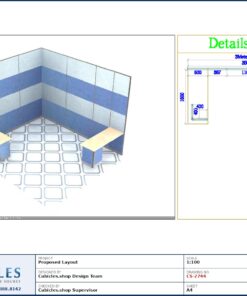 Professional office cubicle layout floor plan CS-2744 by Cubicles.shop