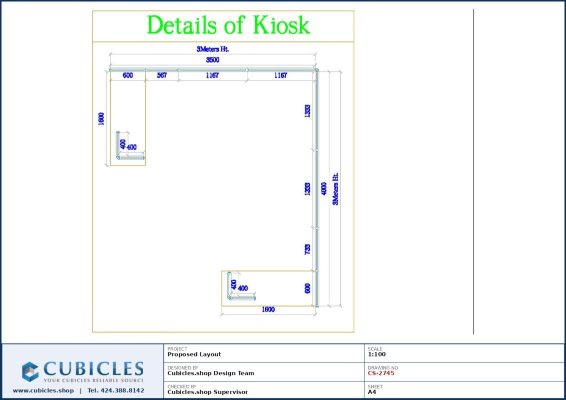 Professional office cubicle layout floor plan CS-2745 by Cubicles.shop