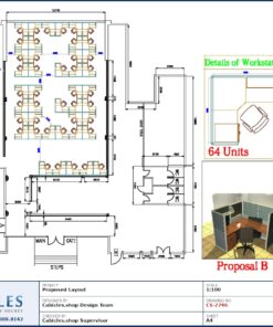 Professional office cubicle layout floor plan CS-2746 by Cubicles.shop