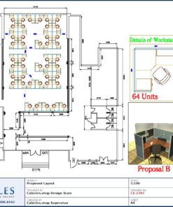 Professional office cubicle layout floor plan CS-2747 by Cubicles.shop