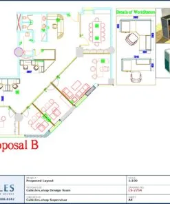 Professional office cubicle layout floor plan CS-2754 by Cubicles.shop