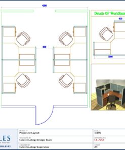 Professional office cubicle layout floor plan CS-2755 by Cubicles.shop