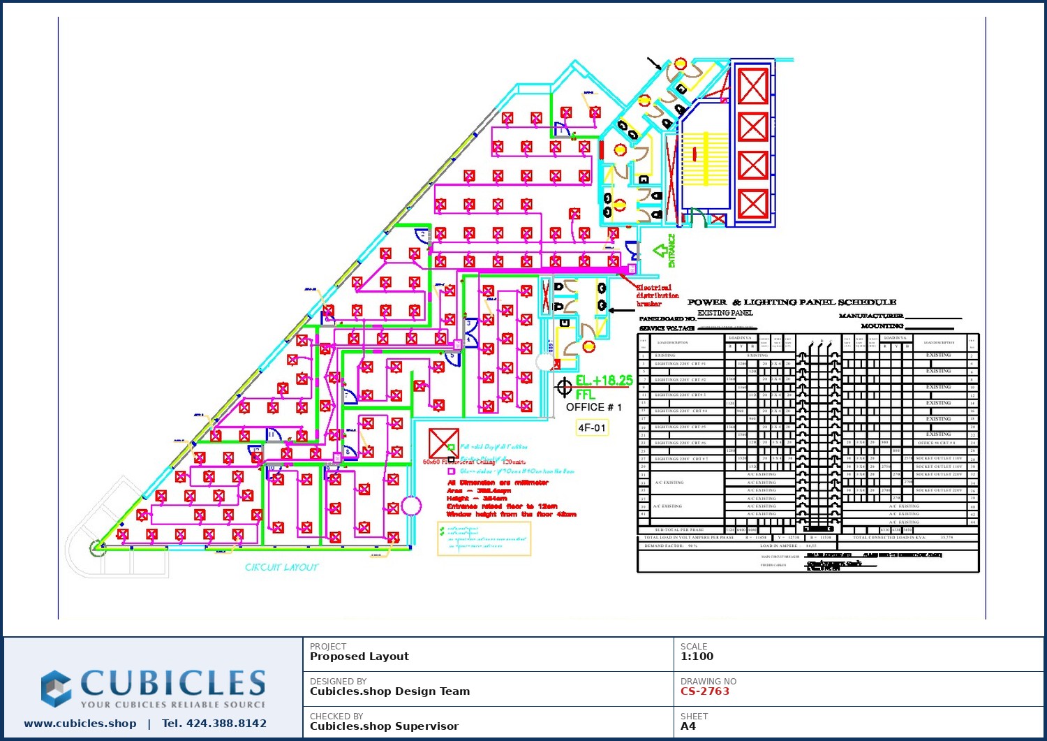 Cubicles-CS-2763 Professional office cubicle layout floor plan CS-2763 by Cubicles.shop