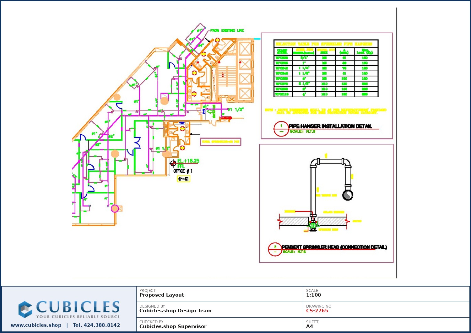 Cubicles-CS-2765 Professional office cubicle layout floor plan CS-2765 by Cubicles.shop