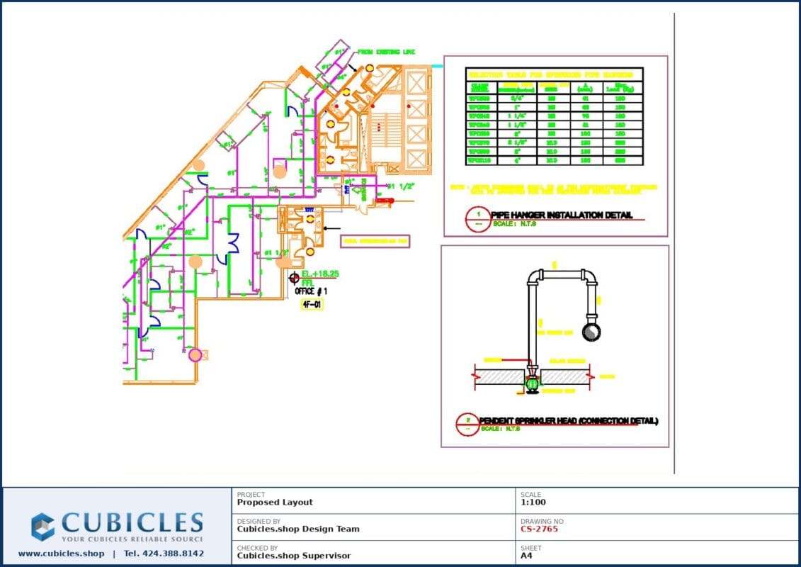 Professional office cubicle layout floor plan CS-2765 by Cubicles.shop