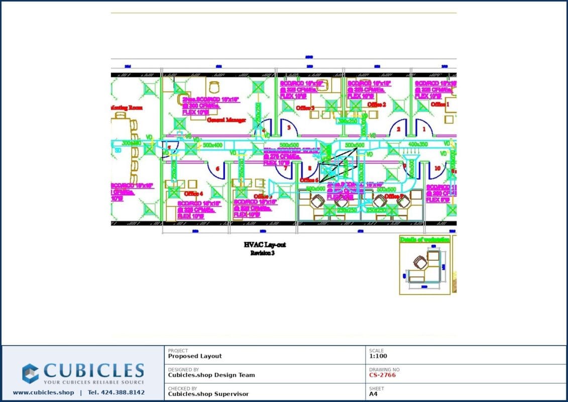 Professional office cubicle layout floor plan CS-2766 by Cubicles.shop