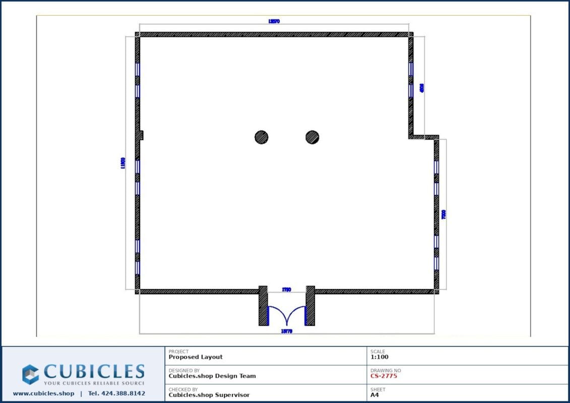 Professional office cubicle layout floor plan CS-2775 by Cubicles.shop