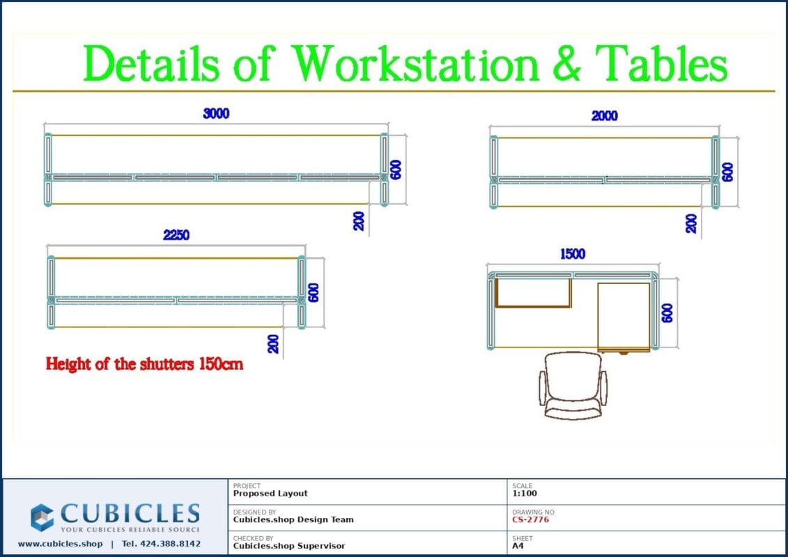 Professional office cubicle layout floor plan CS-2776 by Cubicles.shop
