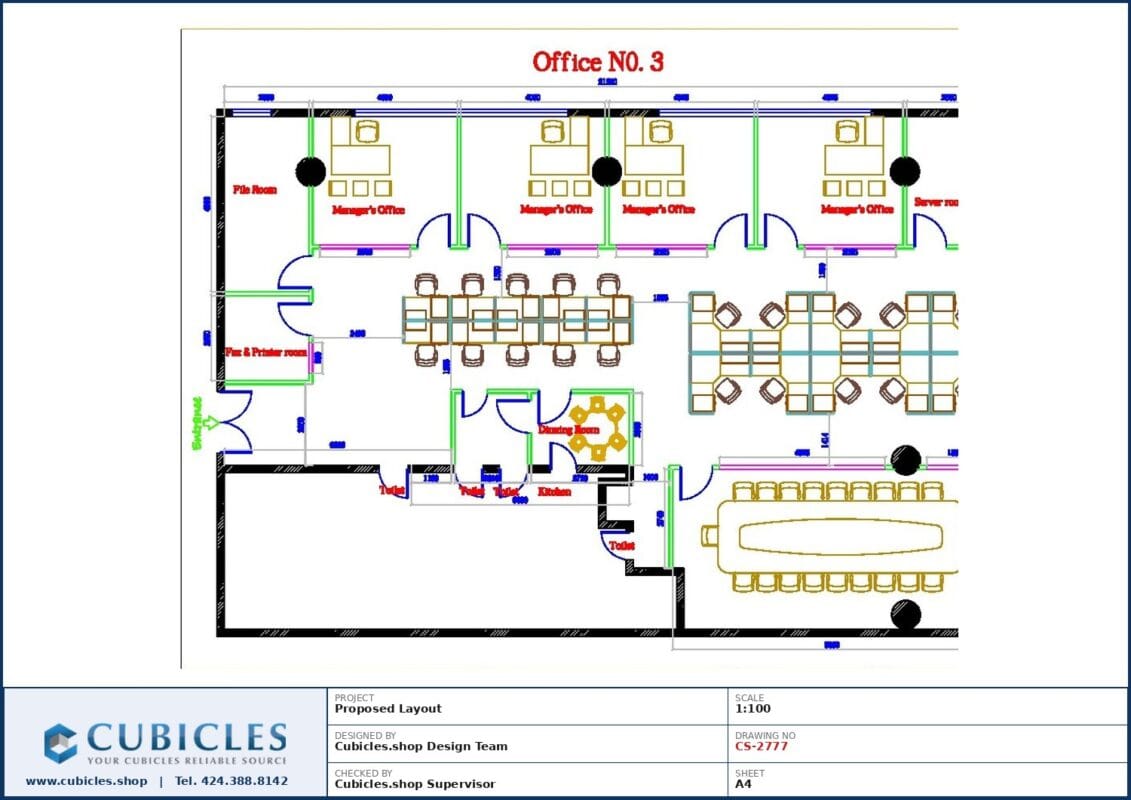 Professional office cubicle layout floor plan CS-2777 by Cubicles.shop