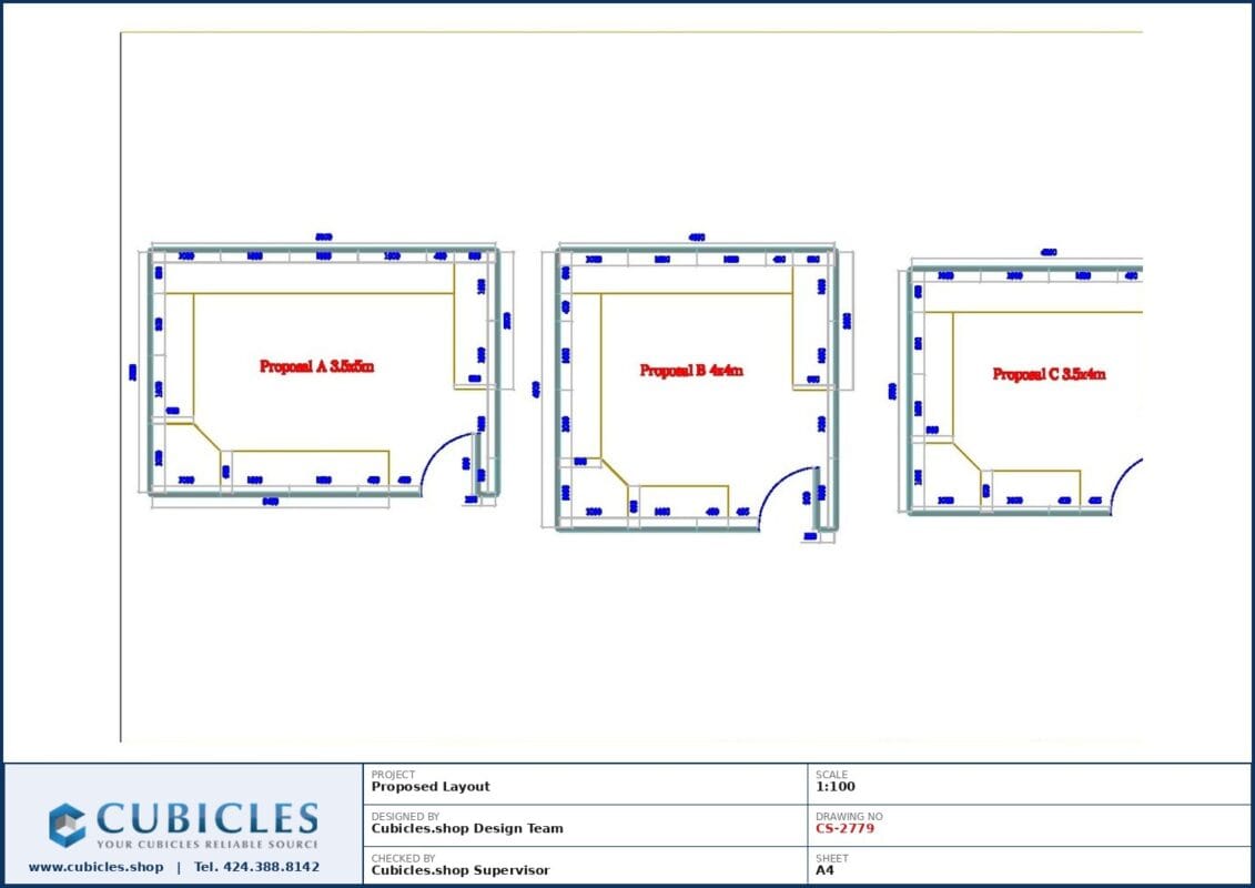Professional office cubicle layout floor plan CS-2779 by Cubicles.shop