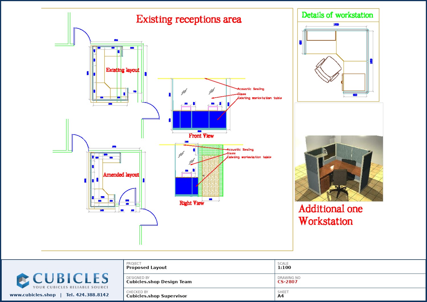 Cubicles-CS-2807 Professional office cubicle layout floor plan CS-2807 by Cubicles.shop