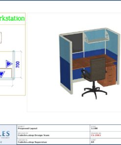 Professional office cubicle layout floor plan CS-2843 by Cubicles.shop