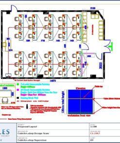 Professional office cubicle layout floor plan CS-2847 by Cubicles.shop