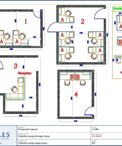 Professional office cubicle layout floor plan CS-2855 by Cubicles.shop