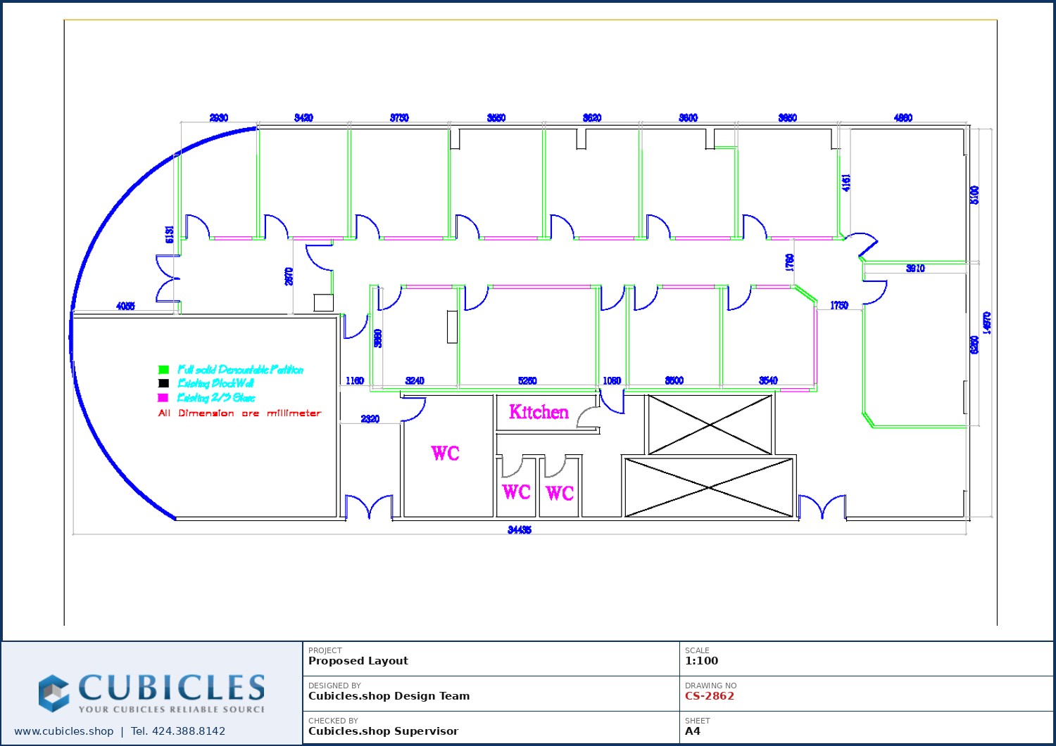 Cubicles-CS-2862 Professional office cubicle layout floor plan CS-2862 by Cubicles.shop