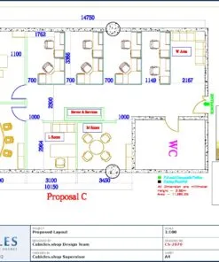 Professional office cubicle layout floor plan CS-2870 by Cubicles.shop