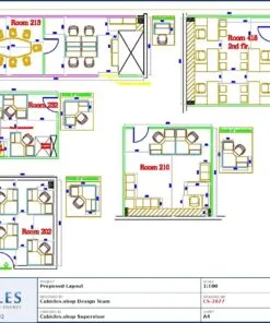 Custom office cubicle layout drawing by Cubicles Shop design team