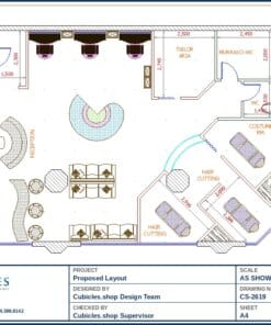 Office Cubicle Layout Design Floor Plan (2619)