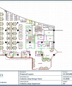 Office Cubicle Layout Design Floor Plan (2645)