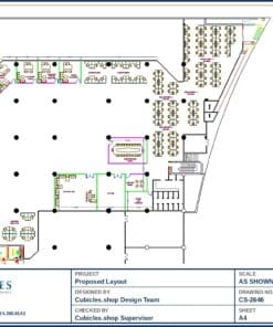 Office Cubicle Workstation Layout Design (2646)