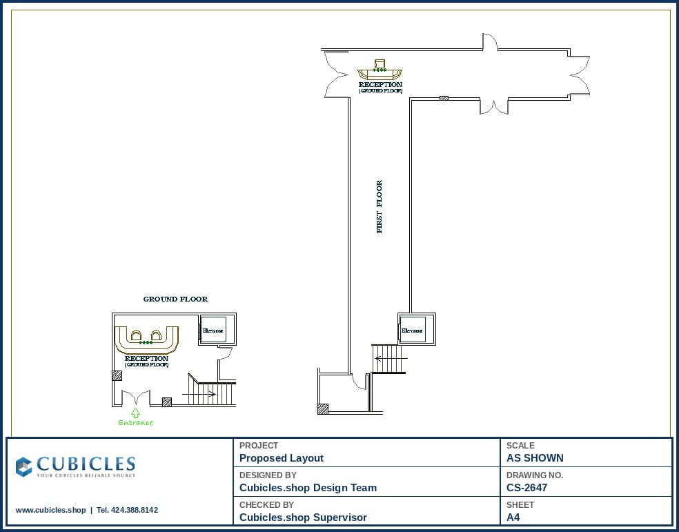 Office Cubicle Space Planning Layout (2647)