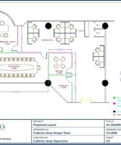 Open Office Cubicle Layout (2695)