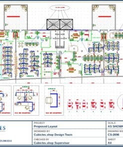 Open Plan Cubicle Workstation Floor Plan (2696)