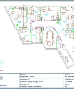 Open Plan Office Cubicle Floor Plan (2698)