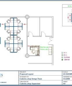 Open Plan Office Cubicle Layout Design (2699)