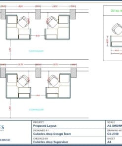 Open Office Cubicle Layout (2700)