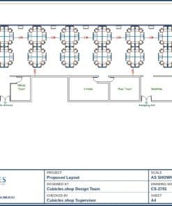 Open Plan Cubicle Workstation Floor Plan (2701)