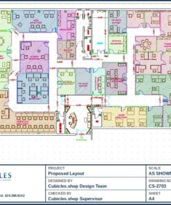 Open Plan Office Cubicle Floor Plan (2703)